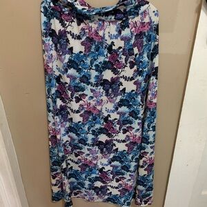 Floral Long Sleeve Top - Blue and Purple